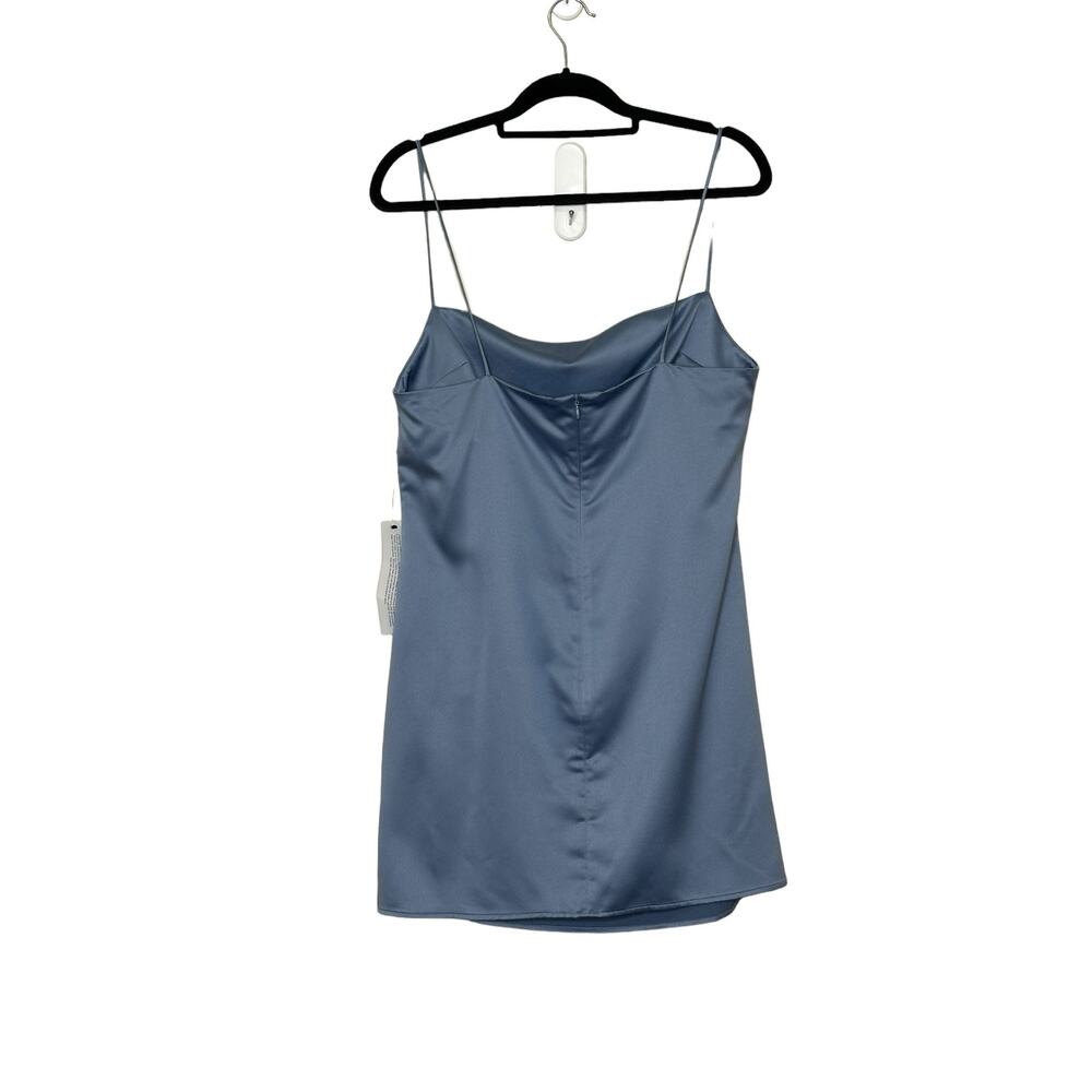 Topshop slate blue mini slip dress with side twist size 10 - Picture 14 of 15